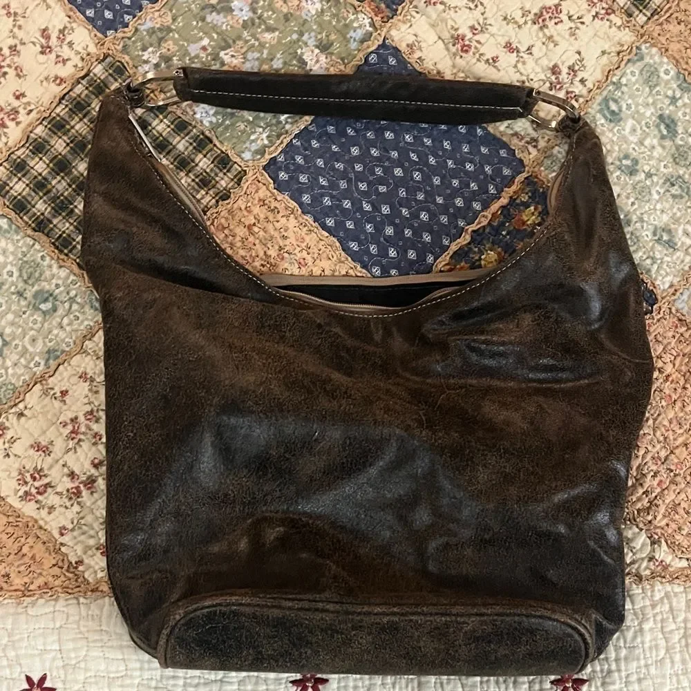 Park Ave., New York leather hobo bag